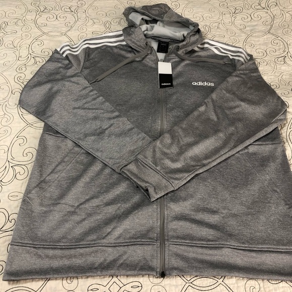 Men’s NWT Adidas Full Zip Sweatshirt With Hoodie - Picture 5 of 8